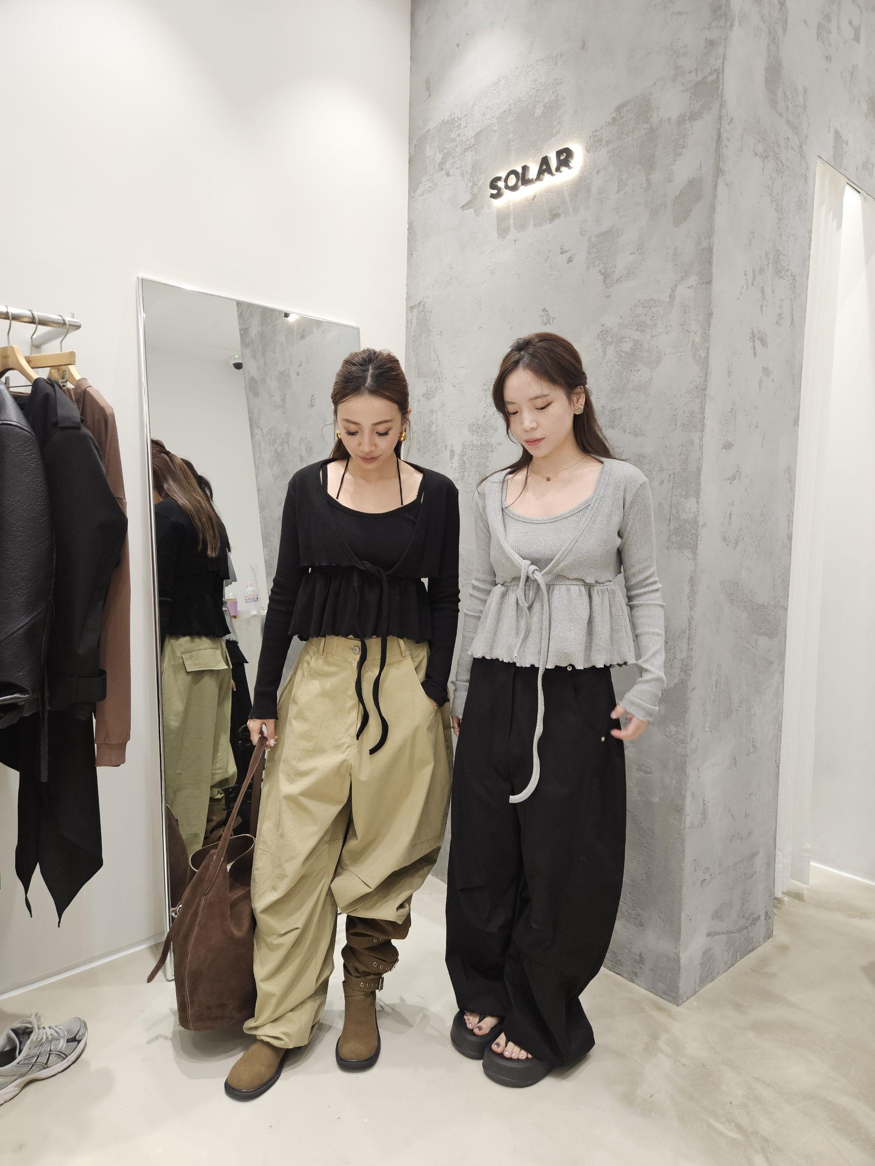 坑條背心+短版罩衫SET